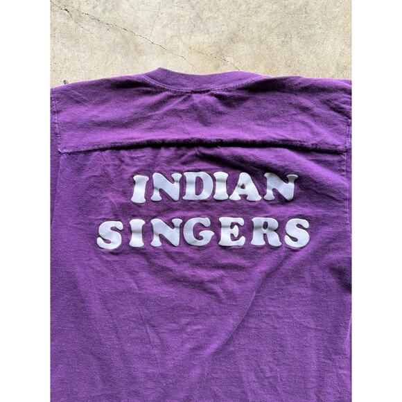 Vintage 1970s Purple Ringer Highschool Tee Size XS Indian Singers - Picture 5 of 7